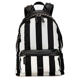 Schwarzer gestreifter Nylon-Rucksack von Givenchy Schwarz