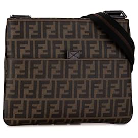 Fendi-Fendi Brown Zucca Toile enduite Sac bandoulière-Marron