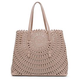 Bolsa Mina Vienne em couro cortado a laser ALAÏA marrom Marrom Bege