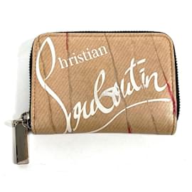 Christian Louboutin-Porte-monnaie en cuir beige Christian Louboutin-Beige