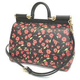 Sac à main Flower Sicily de Dolce & Gabbana Noir Rouge Vert