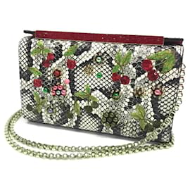 Christian Louboutin-Sac à bandoulière clouté à motif cerise Christian Louboutin-Blanc,Rouge,Multicolore