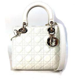 Sac à main Lady Dior Medium de Christian Dior Blanc