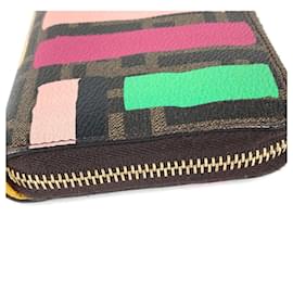 Fendi-Fendi Zucca Painted Round Long Wallet-Multiple colors