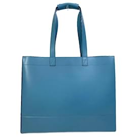Christian Dior-Christian Dior Blue Leather Handbag Tote-Blue
