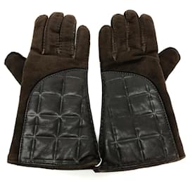Chanel-Chanel Dark Brown Short Gloves-Dark brown