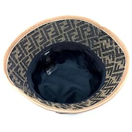 Fendi-Fendi FXQ801 Zucca Bucket Hat-Brown,Black