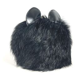 Portachiavi in pelliccia nera e pelle Christian Dior Nero