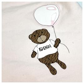 Fendi-Fendi Buj127 Zuccabear Baby Swaddle Comforter Blanket-Pink