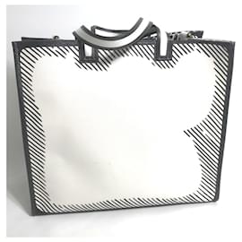 Fendi-Fendi 8BH357 Joshua Vides Collaboration Shopper Bag-Black,White