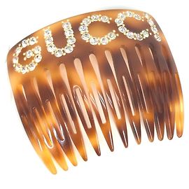 Pente de cabelo GG com strass da Gucci Marrom