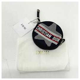 Christian Dior-Christian Dior Navy Nylon Coin Purse-Navy blue