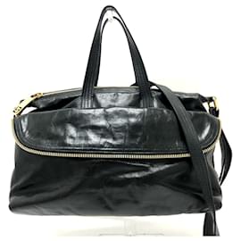 Fendi-Fendi 8BT177 Zip It Leather Shoulder Bag-Black