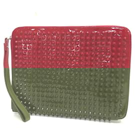 Christian Louboutin-Pochette en cuir rouge Christian Louboutin-Rouge