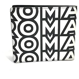 Fendi-Fendi 7M0169 Marc Jacobs Bi-fold Leather Wallet-Black,White