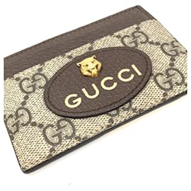 Gucci-Gucci GG Supreme Cat Head Neo Pass Case-Brown,Yellow