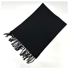 Fendi-Fendi Black Wool Stole with Leopard Motif-Black