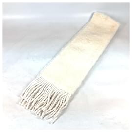 Fendi-Fendi White Fur Stole Scarf-White