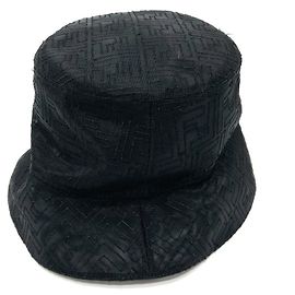 Fendi FXQ801 FF Zucca Pattern Mesh Bucket Hat Black