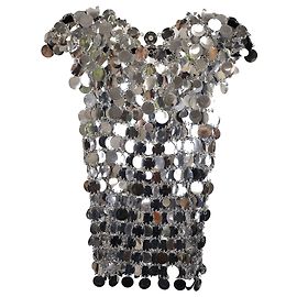 Paco Rabanne Il Top Disc Argento Iconico in Plastica Argento Argento