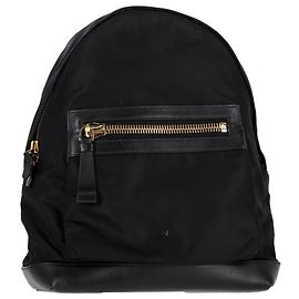 Tom Ford Buckley Leather Trimmed Backpack in Black Nylon Black