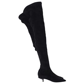 Stella Mc Cartney Stella McCartney Knee High Kitten Heel Boots in Black Suede Black