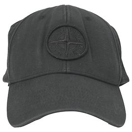 Gorra Logo Stone Island en algodón negro Negro