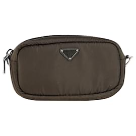 Prada-Prada Small Padded Pouch in Olive Green Nylon-Green,Olive green