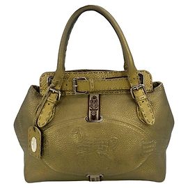 Fendi Selleria Villa Borghese Gold-Leder Tote Golden Metallisch