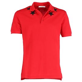 Polo de algodón rojo bordado con estrellas Givenchy Roja