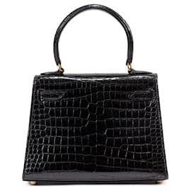 Hermès-Hermès Kelly 20 Vintage Exotique GHW-Noir