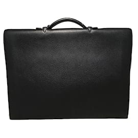 Hermès-Hermès Black Noir Togo Sac À Dépêches 41 Mallette-Noir