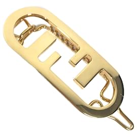 Fendi-Fendi Orlock Barrette Hairpin-Golden