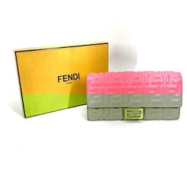 Fendi-Fendi Pink Leather Long Wallet-Pink