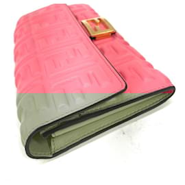 Fendi-Fendi Pink Leather Long Wallet-Pink