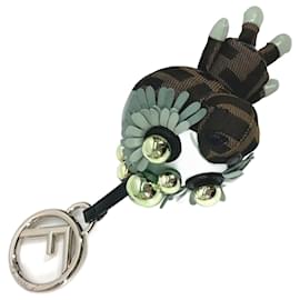 Fendi-Fendi Zucca Space Monkey Bag Charm Keychain-Brown,Blue