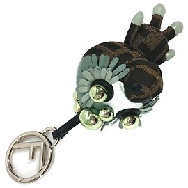 Chaveiro Fendi Zucca Space Monkey Bag Charm Marrom Azul