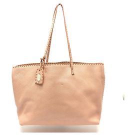 Bolsa Tote Fendi Selleria Rosa Bege