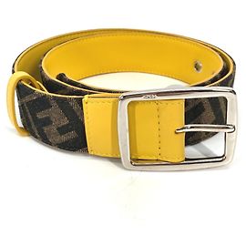 Cinto Fendi Zucca em lona e couro Marrom Amarelo