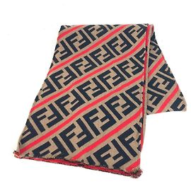 Sciarpa in lana Fendi Zucca per donne Marrone Rosso
