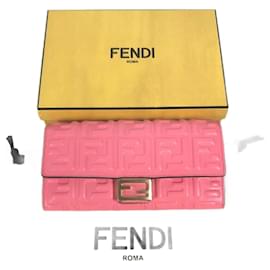 Fendi-Fendi Zucca Baguette Long Wallet-Pink