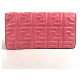 Fendi-Fendi Zucca Baguette Long Wallet-Pink