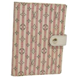 Louis Vuitton-LOUIS VUITTON Mini Lin Croisette Agenda PM Day Planner Cover R20917 Auth 83004-Pink