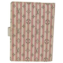 Louis Vuitton-LOUIS VUITTON Mini Lin Croisette Agenda PM Day Planner Cover R20917 Auth 83004-Pink