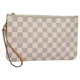 Louis Vuitton-LOUIS VUITTON Pochete Neverfull MM Damier Azur LV Auth 84019-Outro