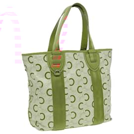 Céline-CELINE C Macadam Canvas Hand Bag Orange Beige Auth 82896-Beige,Orange