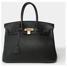 Hermès-Sac HERMES Birkin 35 en Cuir Noir - 102005-Noir