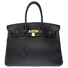 Hermès-Sac HERMES Birkin 35 en Cuir Noir - 102005-Noir