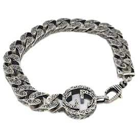 Gucci-Gucci Interlocking G Silver Charm Bracelet-Silvery