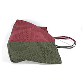 Fendi-Fendi Zucchino Shoulder Bag Tote-Red